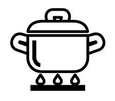 Cartoon Stove on a pot