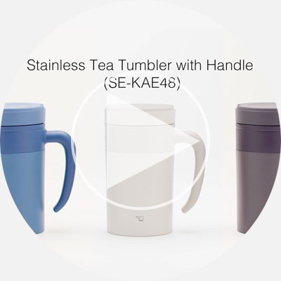 ZOJIRUSHI Stainless Tea Tumbler with Handle - Off White 16 oz. / 0.48 liter  (SE-KAE48-WZ) - Tak Shing Hong