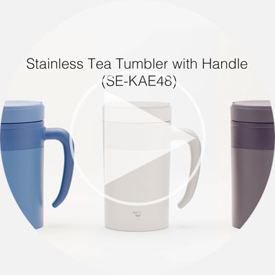 Zojirushi SE-KAE48AZ Stainless Tea Tumbler with Handle, 16-Ounce, Prussian Blue