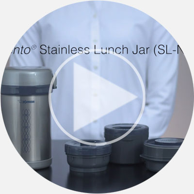 Zojirushi Ms. Bento Stainless-Steel Vacuum Lunch Jar, 28.5-Ounce, Stainless  & SL-JBE14VZ Mr. Bento Stainless Lunch Jar 41 Oz Plum