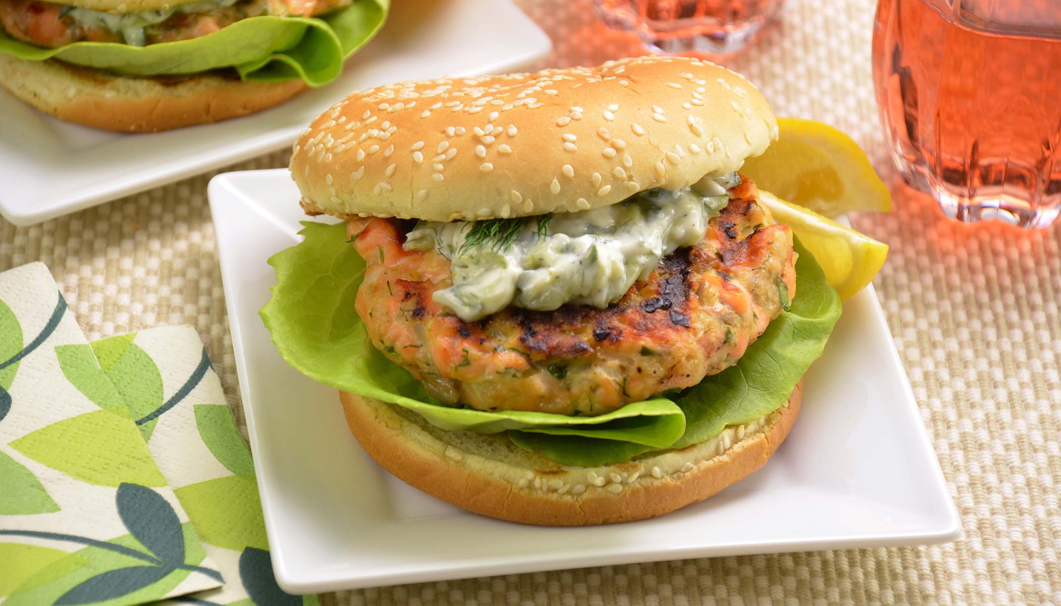 Salmon Burgers with Tzatziki | Zojirushi.com