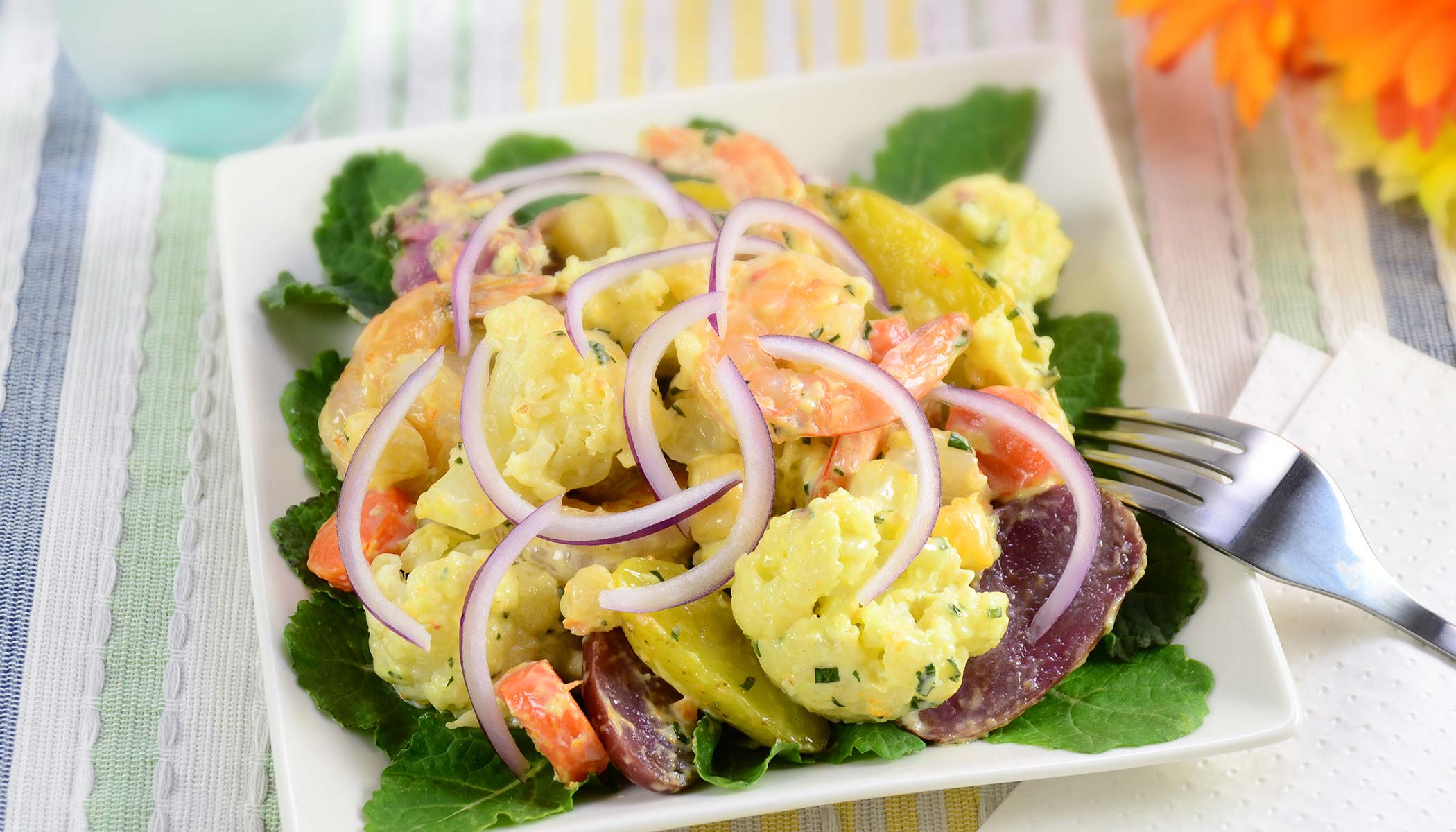 Warm Seafood and Veggie Salad