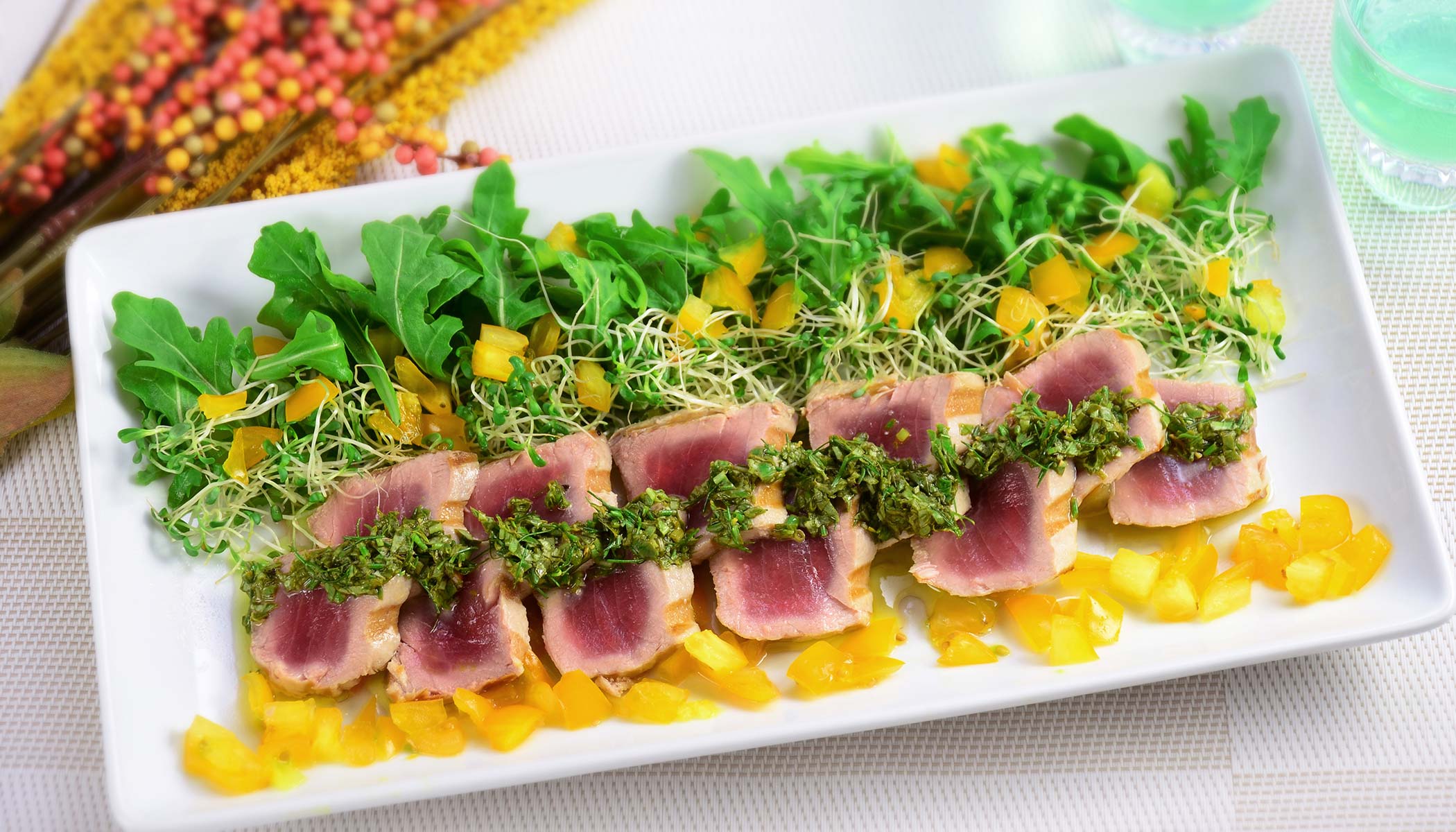 Seared Tuna with Herb Dressing
