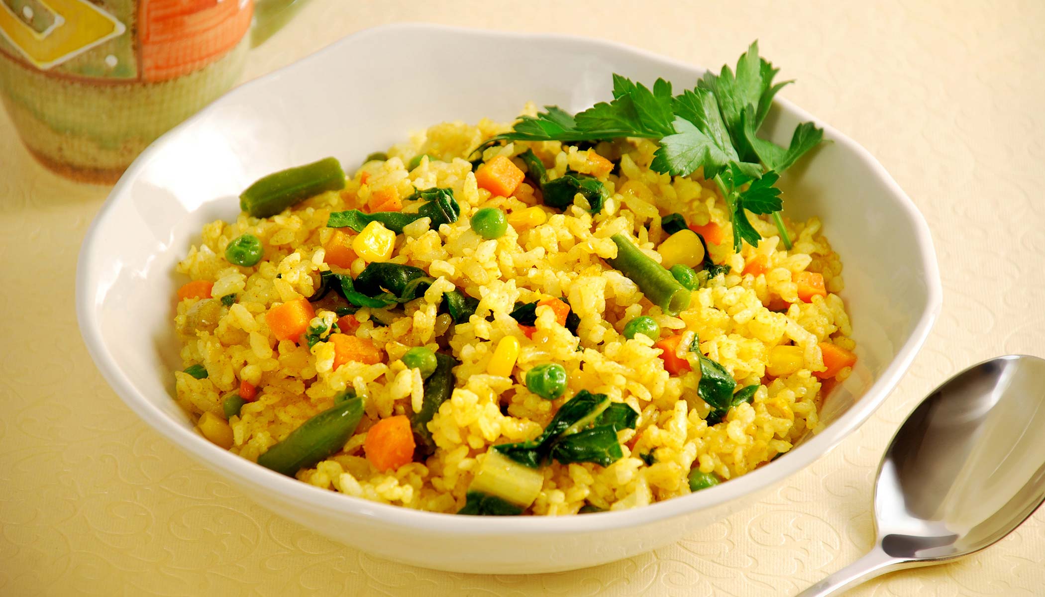 Spicy Curry Flavored Vegetable Yakimeshi, StirFried Rice